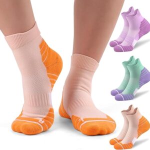 Gonii Ankle Socks Womens Hiking Running Cushioned Quarter Athletic Socks 3 Pairs