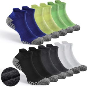 Honeysea 3-6 Pairs Athletic Running Socks for Men Women - Unisex Ankle Socks with Cushioned & Compression