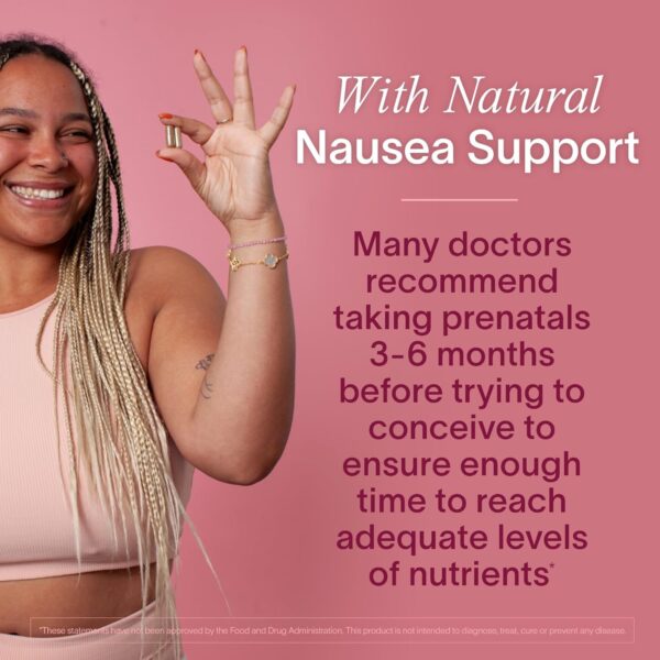 Prenatal Multivitamin | Conception, Pregnancy & Postpartum | Key Ingredients Including DHA, Folate & Iron | Expertly-Formulated & Tested | Designed for Absorption with Nausea Support, 60 Ct - Image 4