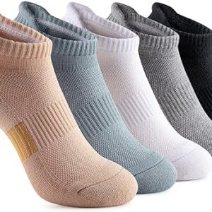 Gonii Ankle Socks Womens Running Athletic No Show Socks Cushioned 5-Pairs