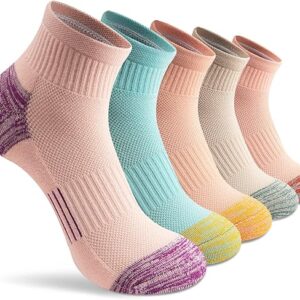 Gonii Ankle Socks Womens Athletic Thick Cushioned Running Hiking Low Cut 5-Pairs
