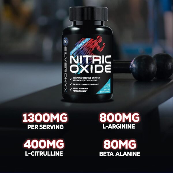 Extra Strength Nitric Oxide Supplement L Arginine 3X Strength - Citrulline Malate, AAKG, Beta Alanine - Premium Muscle Supporting Nitric Booster for Strength & Energy to Train Harder - 180 Capsules - Image 5