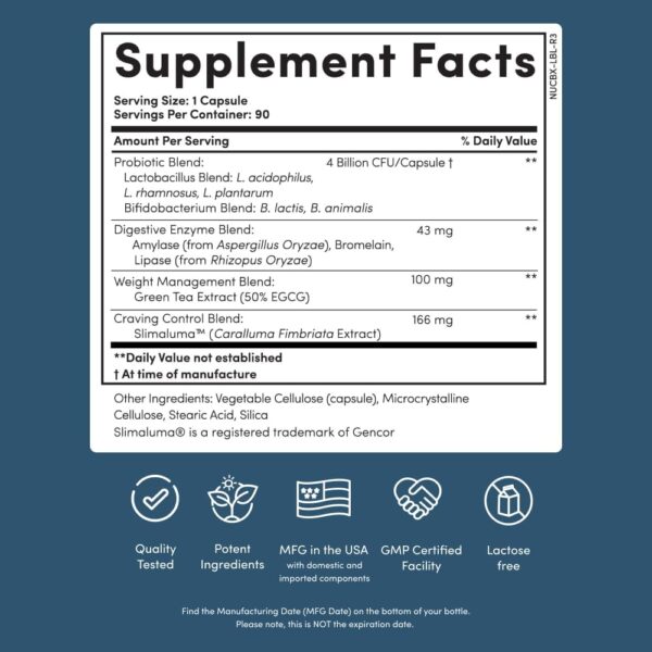 Nucific® Bio-X4 4-in-1 Weight Management Probiotic Supplement, 90 Count. - Image 2