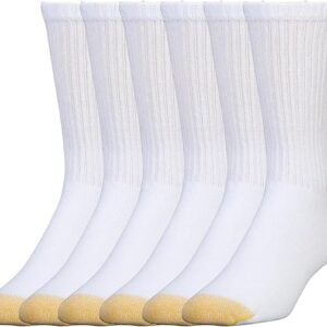 GOLDTOE Men's Sport 656 Cotton Crew Socks 6 Pack