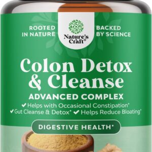 Colon Cleanser & Detox - Lactobacillus Acidophilus Probiotic Supplement Body Cleanse - Psyllium Husk Capsules Gut Health Supplement