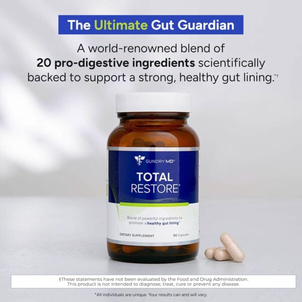 Gundry MD Total Restore Gut Lining Support, Digestive Supplement for Gastrointestinal Wellness, Gut Health Supplement, Gut Health for Women and Men, 90 Capsules, 30 Day Supply - Image 6