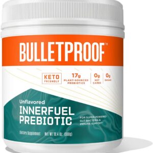 Bulletproof Unflavored Innerfuel Prebiotic Fiber Powder, 13.4 Ounces, Supplement for Gut Health, Digestive Health and Immune Support, Plant Sourced Prebiotics, 0g Sugar