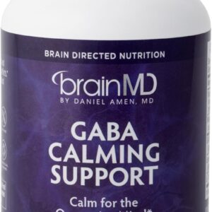 Dr Amen BrainMD GABA Calming Support - 90 Capsules - Promotes Relaxation - Contains Magnesium, Vitamin B6 & Lemon Balm - 90 Servings