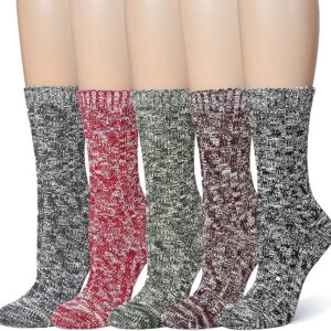 Leotruny Women's Slouch Vintage Knit Cotton Boot Socks
