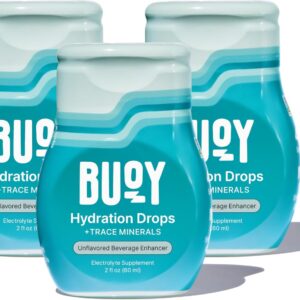 Buoy Electrolyte Drops | 120 Servings | No Sugar, No Sweeteners | Dietitian Recommended | Trace Minerals, Vitamins | Purposefully Unflavored | Add to Any Drink