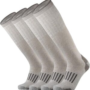 Merino Wool Over the Calf Socks for Men Hiking Hunting Ski Snowboarding Knee High Boot Warm Thick Cold Weather Winter