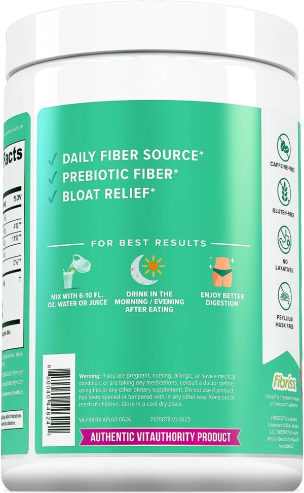 Fiber Supplement Colon Cleanse Prebiotic Powder Detox | Colon Cleanse Detox for Women | Digestive Health Regularity Satiety & Bloating Relief for Women Gut Cleanser & Powder Apple Flavored 60 Servings - Image 4