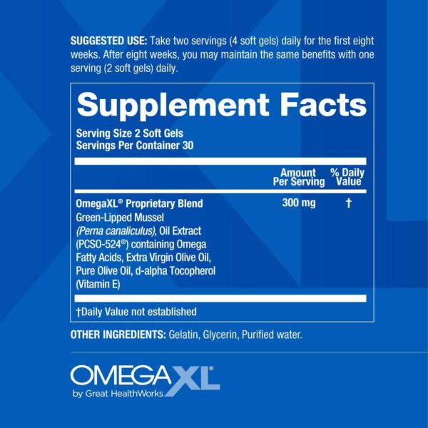 OmegaXL Joint Support Supplement, for Relief - Natural Muscle Support, Green Lipped Mussel Oil, Soft Gel Pills, Drug-Free, 60 Count - Image 4