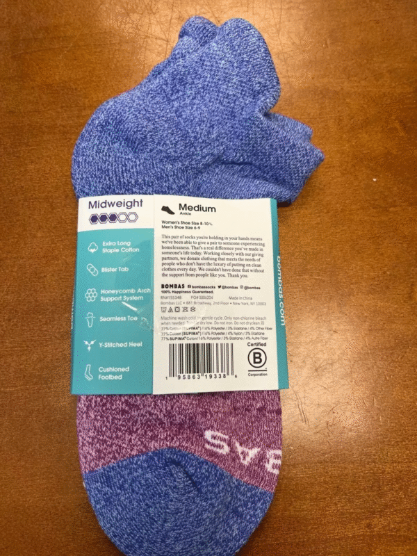 Bombas Women's Ankle Socks (Violet/Fuchsia, Medium) [2 PAIRS] - Image 3